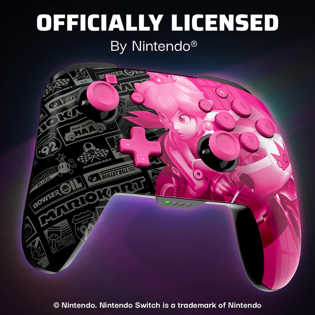 Officially licensed by Nintendo. The Nintendo Switch controller is a trademark of Nintendo.