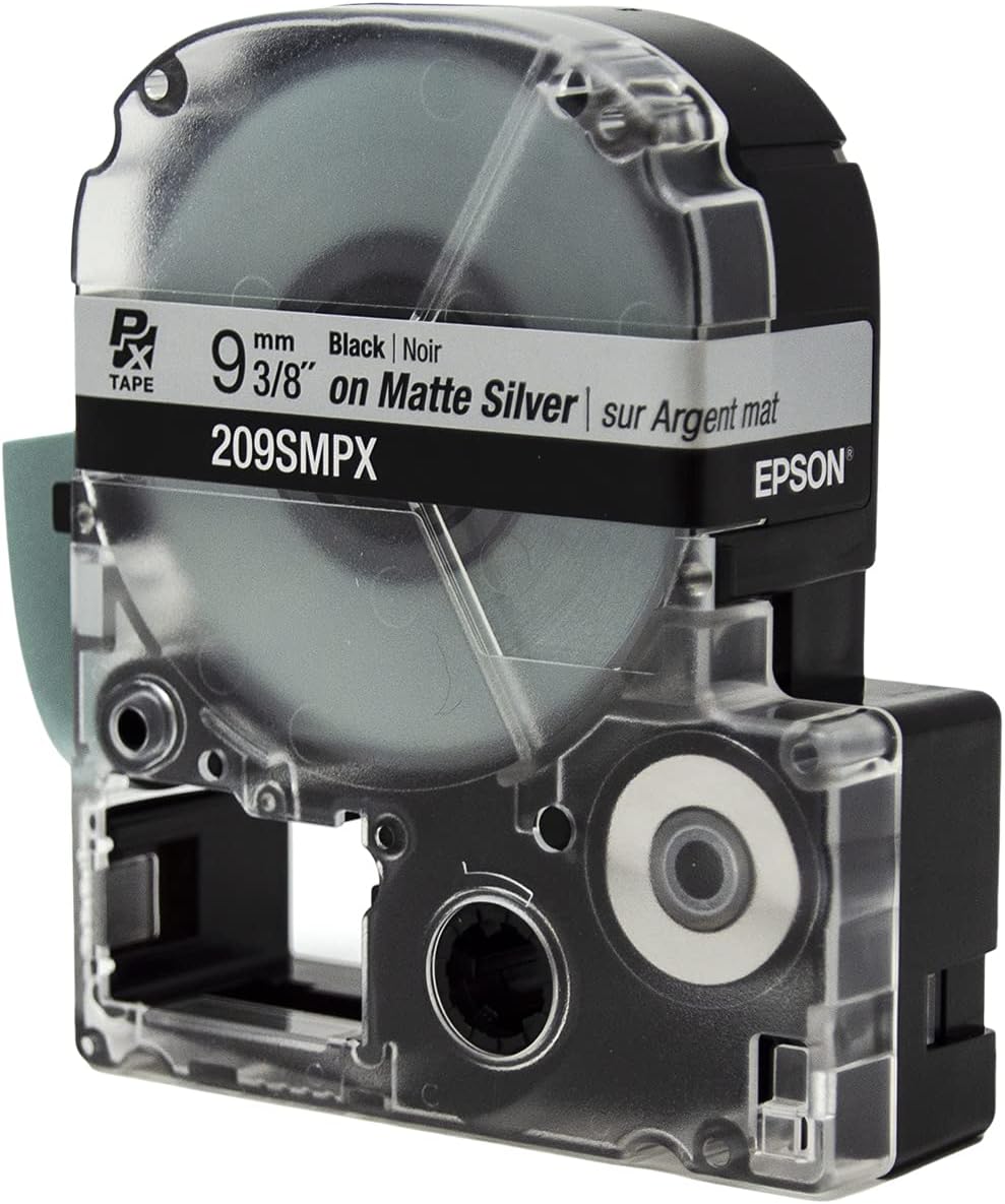 9 mm Black | Noir 3/8" on Matte Silver | sur Argent mat  
209SMPX  
EPSON