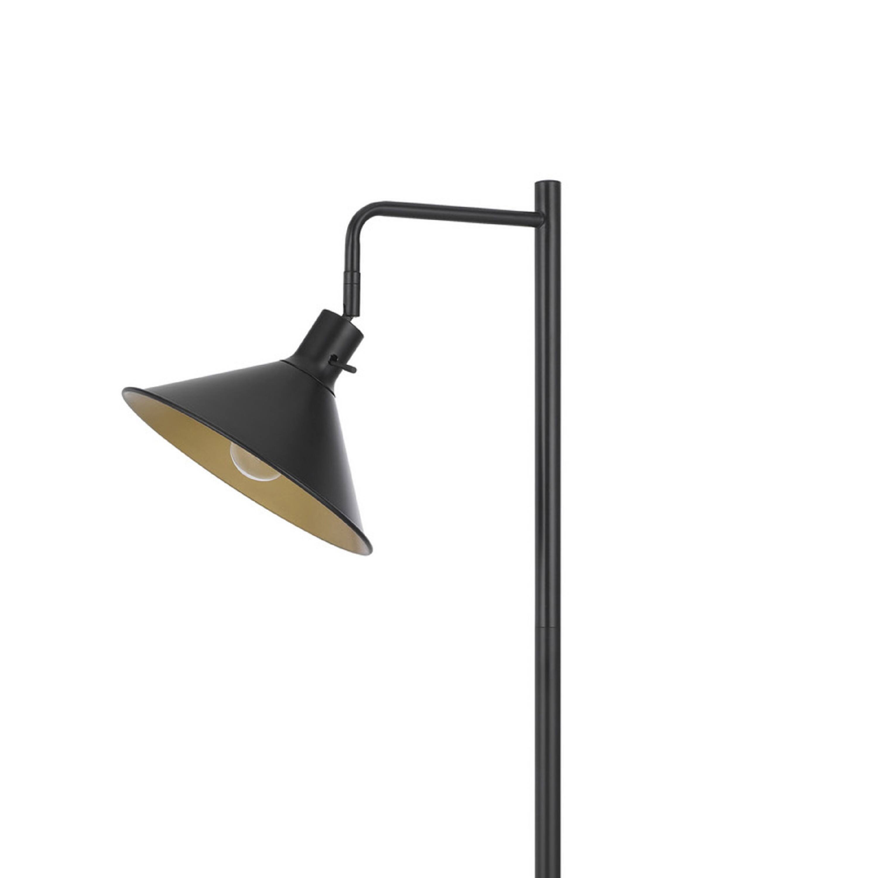 Alt View 1. Manhattan Lane - Floor Lamp, Adjustable Head with Hanging Cone Shade, Metal.