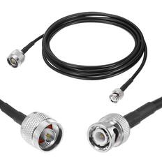 Front. Unique Bargains - RG58 N-to-BNC, 50 Ohm LL BNC M/N M Coax Jumper for Spectrum Analyzer, Antenna, Ham Radio, Oscilloscope & RF - Black.
