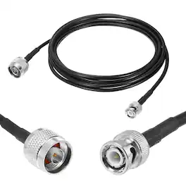 Unique Bargains - RG58 N-to-BNC, 50 Ohm LL BNC M/N M Coax Jumper for Spectrum Analyzer, Antenna, Ham Radio, Oscilloscope & RF - Black