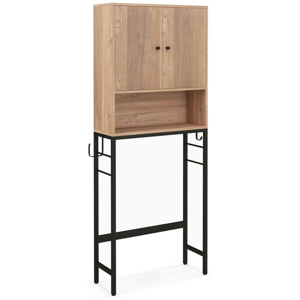 Front. Kadyn - Over The Toilet Storage Cabinet with 2 Doors and Adjustable ShelfNatural Bathroom Cabinets for Entryway - Natural.