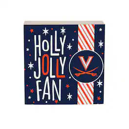 Evergreen Enterprises - Virginia Cavaliers 6" Holiday Wood Plock Shelf Sign - Multicolor