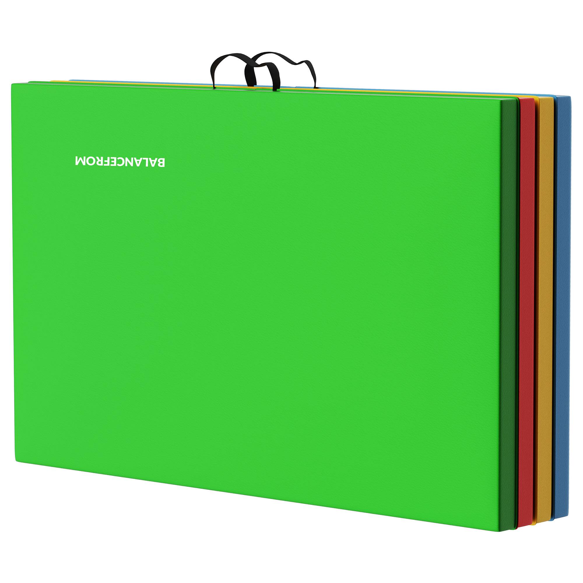 Alt View 7. BalanceFrom Fitness - BalanceFrom 4' x 8' x 2" All Purpose Folding Fitness Gymnastics Gym Mat, Multi - Multi-Color.