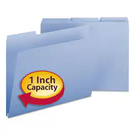 Smead Manufacturing - Expanding Recycled Heavy Pressboard Folders, 1/3-Cut Tabs: Assorted, Letter Size, 1" Expansion, Blue, 25/Box