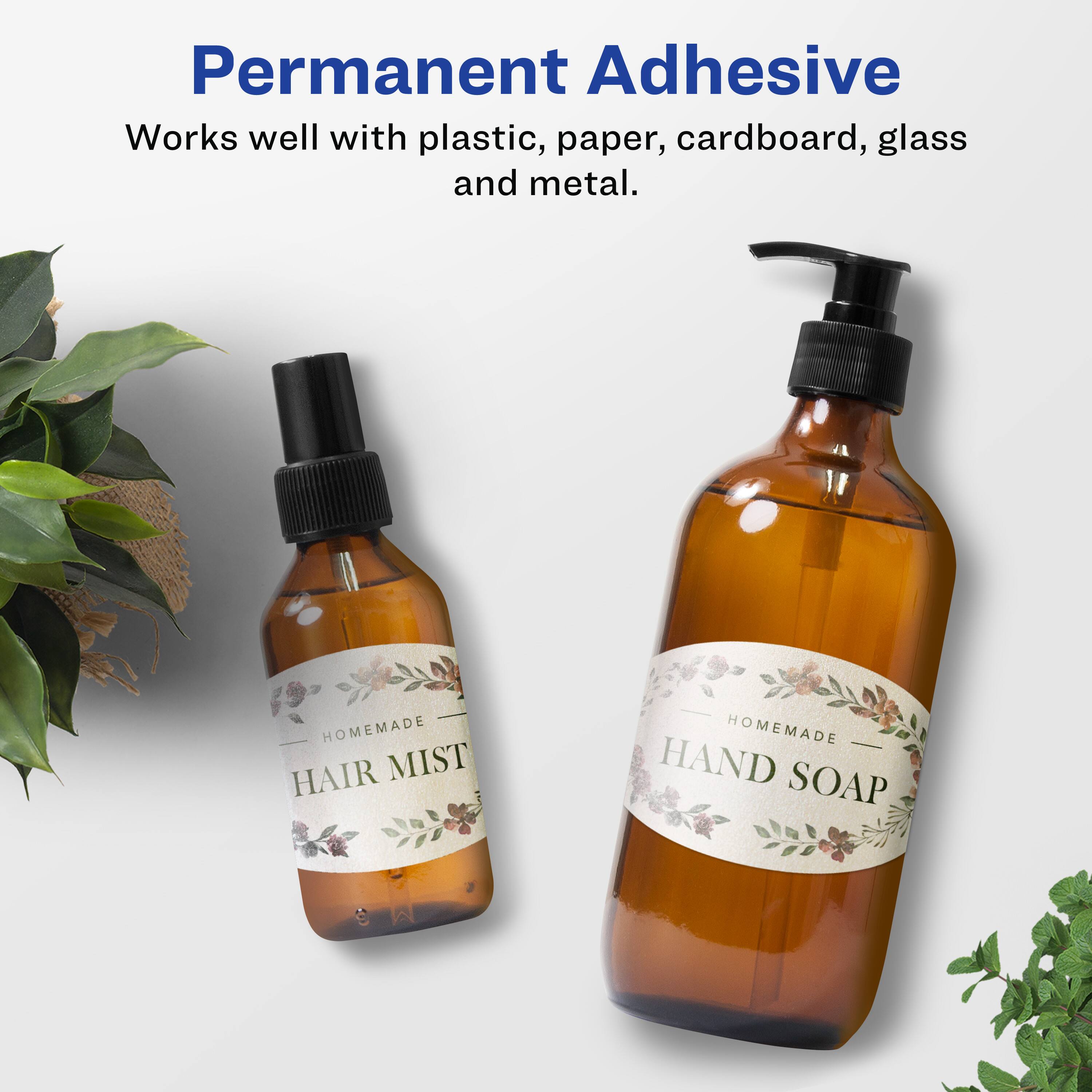Permanent Adhesive  
Works well with plastic, paper, cardboard, glass and metal.  

HOMEMADE HAIR MIST  
HOMEMADE HAND SOAP