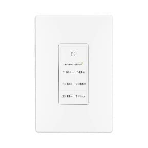 BN-LINK - Countdown Timer Switch for Exhaust/Bathroom Fan, 1-5-10-20-30-60min, Neutral Wire, Wall Plate - White