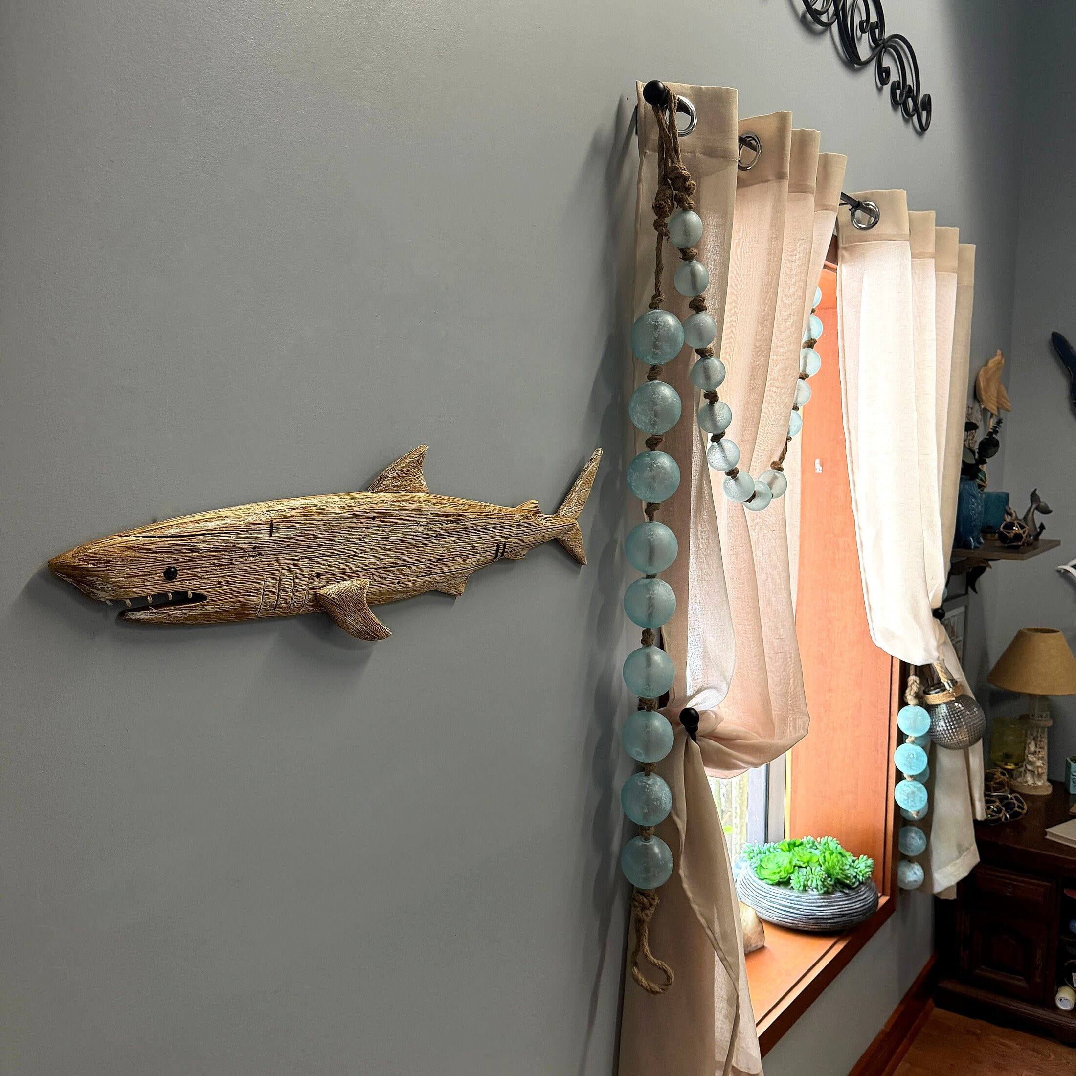 Alt View 6. Things2Die4 - Things2die4 Rustic Wood Shark Wall Decor 31 Inch Long Coastal Wall Art - Natural.