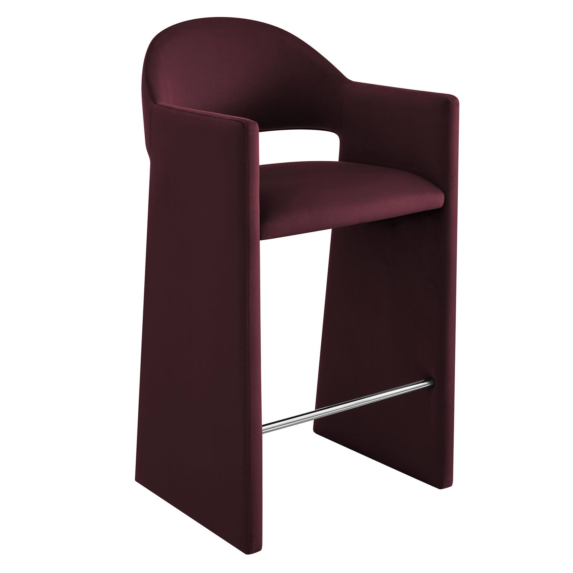 Angle. Modway - Talia 41 Inch Performance Velvet Bar Stool by Modway - Mulberry.