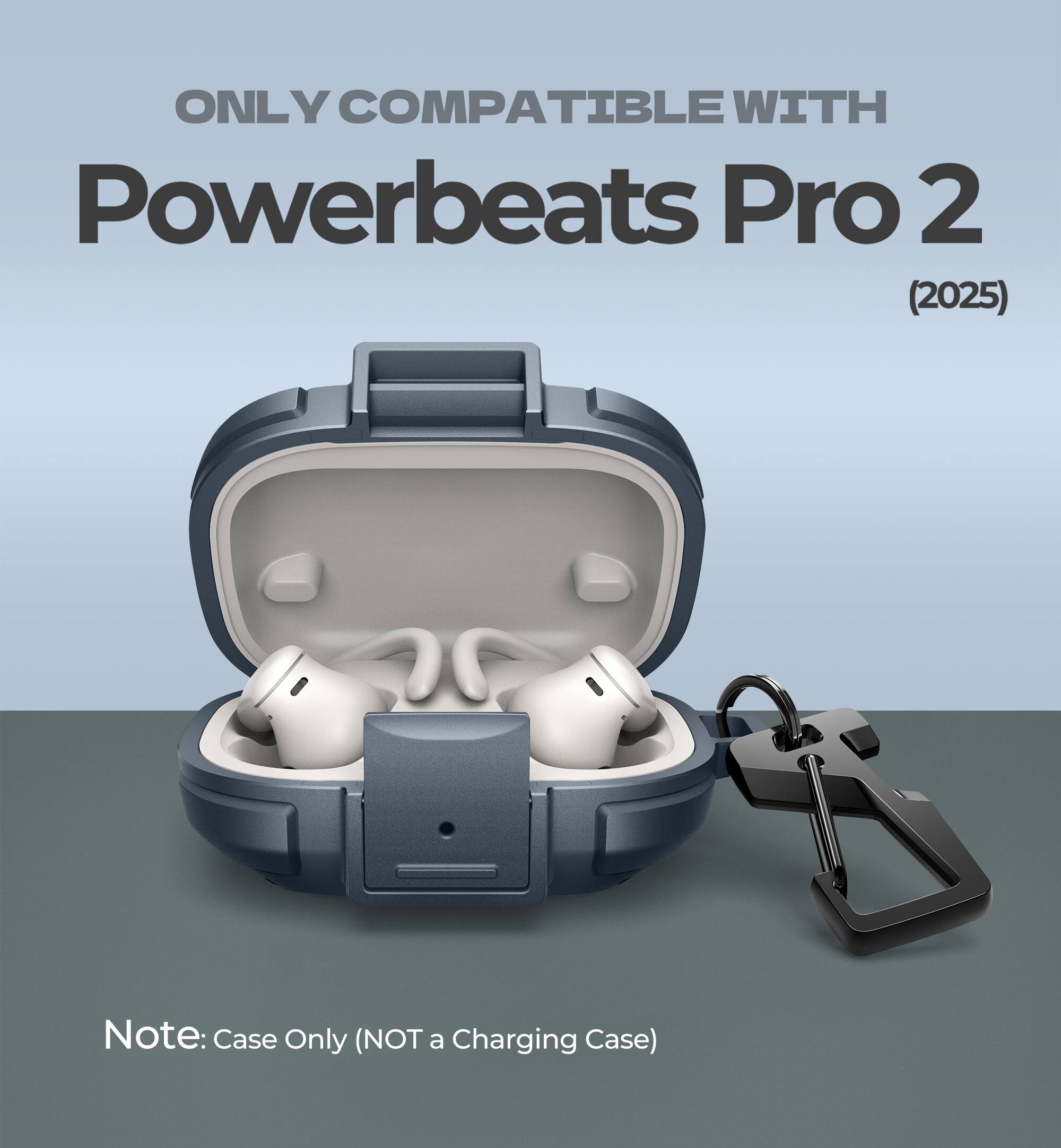 ONLY COMPATIBLE WITH  
Powerbeats Pro 2  
(2025)  

Note: Case Only (NOT a Charging Case)