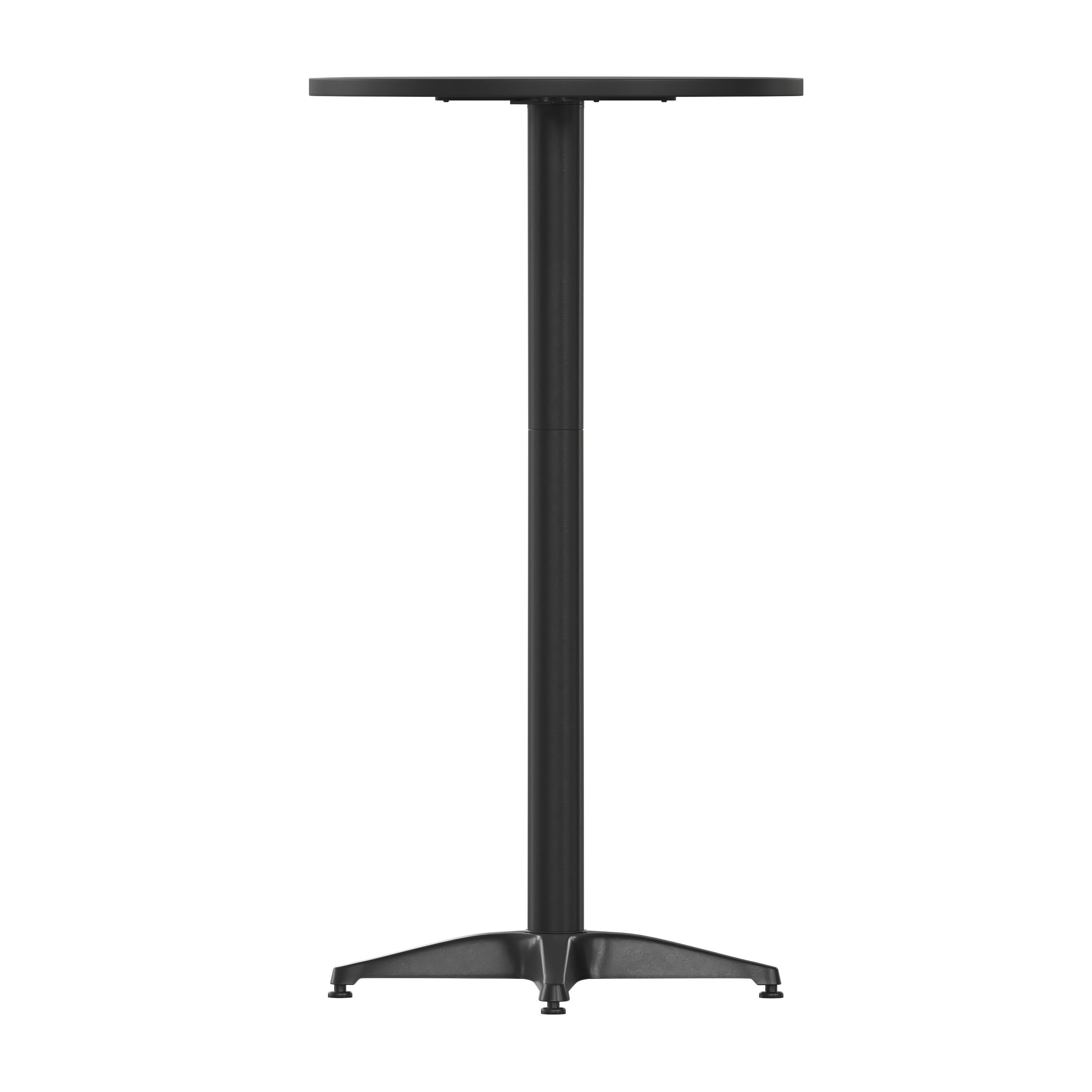Alt View 7. Emma + Oliver - 23.25" Round Aluminum Indoor-Outdoor Bar Height Table with Flip-Up Table - Black.