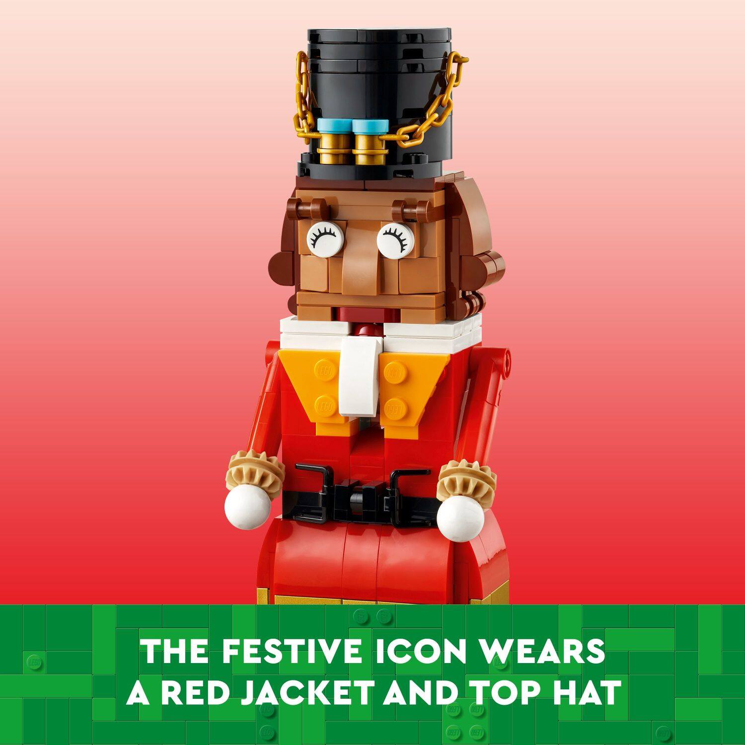 The Festive Icon Wears a Red Jacket and Top Hat.