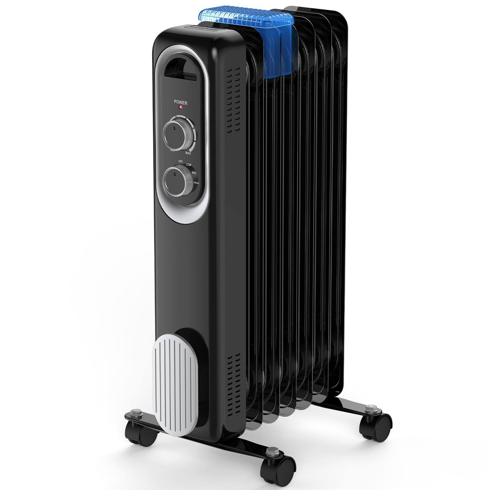 Front. Sweet - Oil Filled Radiator, Electric Radiant Heaters for indoor use with Remote Control, Overheat & Tip-Over Protection, 1500W.