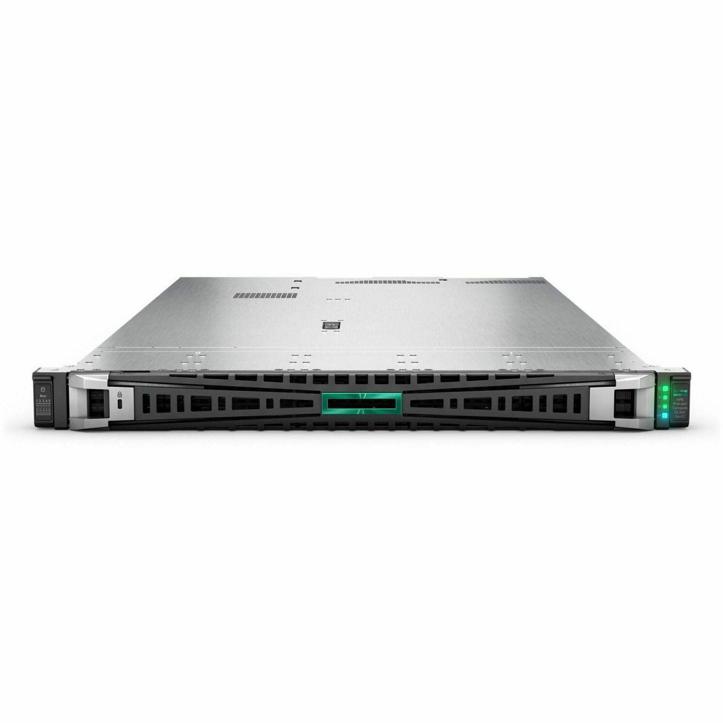 Alt View 3. HP - HPE ProLiant DL360 Gen12 1U Rack Server - 1 x Intel Xeon 6517P 3.20 GHz - 64 GB RAM - Serial ATA/600, 12Gb/s SAS, NVMe - Black.