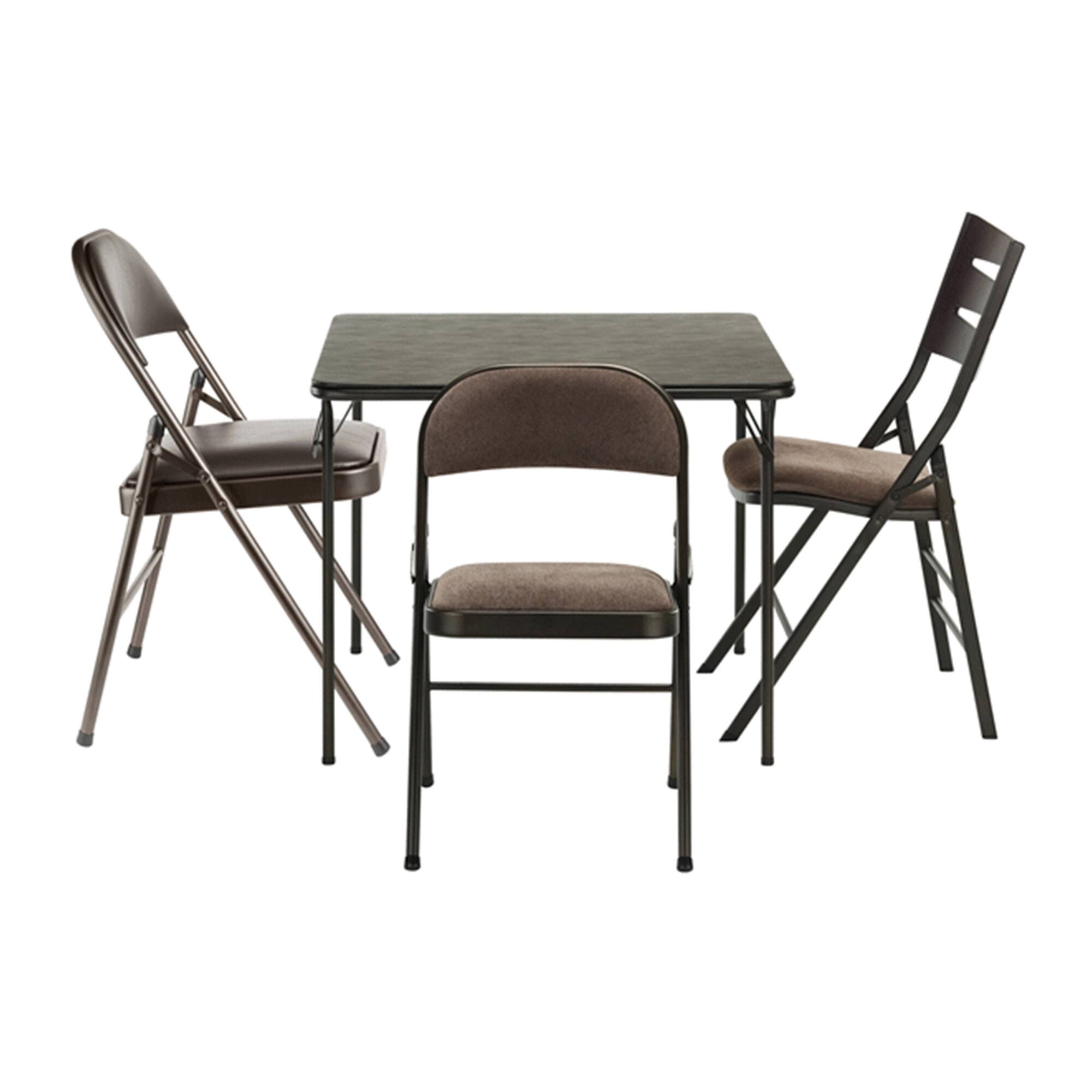 Alt View 4. MECO - MECO Sudden Comfort 34 x 34 Inch Square Metal Folding Dining Card Table, Black - Cinnabar.