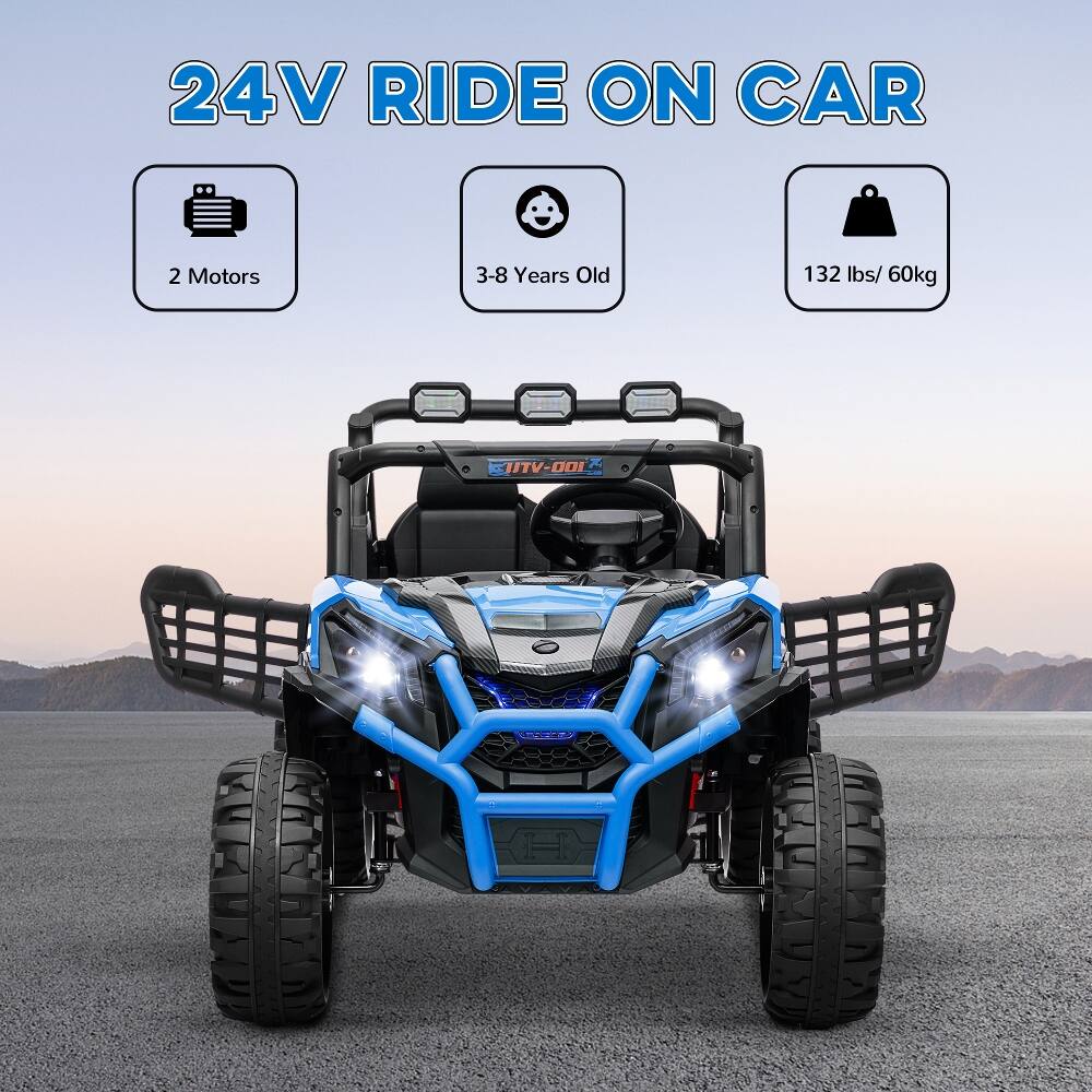 24V RIDE ON CAR  
2 Motors  
3-8 Years Old  
132 lbs/ 60kg  
UTV-OOL A