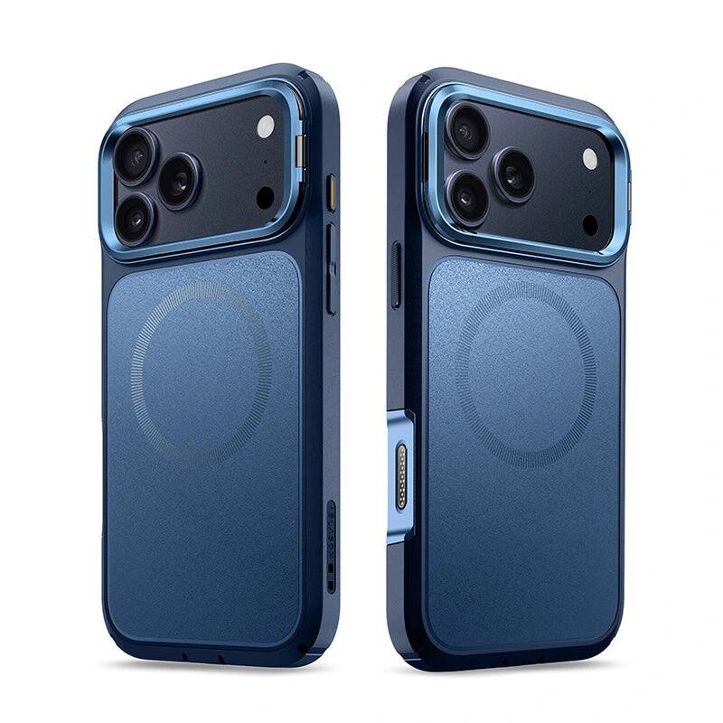 Left. i-Blason - i-Blason Ares Flip Case for iPhone 17 Pro – MagSafe, Kickstand, Screen Protector, Drop Protection - Azure.