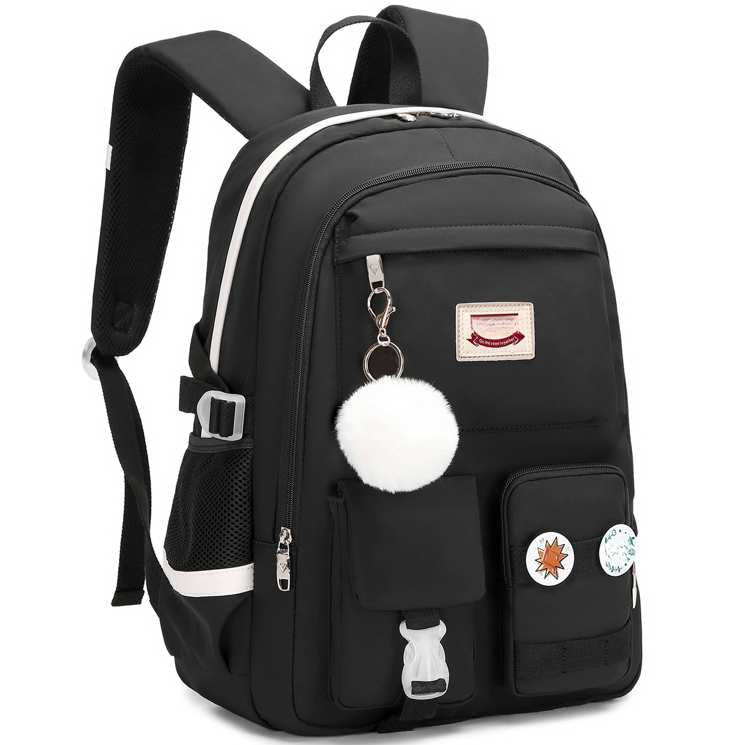 Back. Cozy Serene - School Backpack For With Lunch Box Anime Bookbag Bag Set Teen - Black.