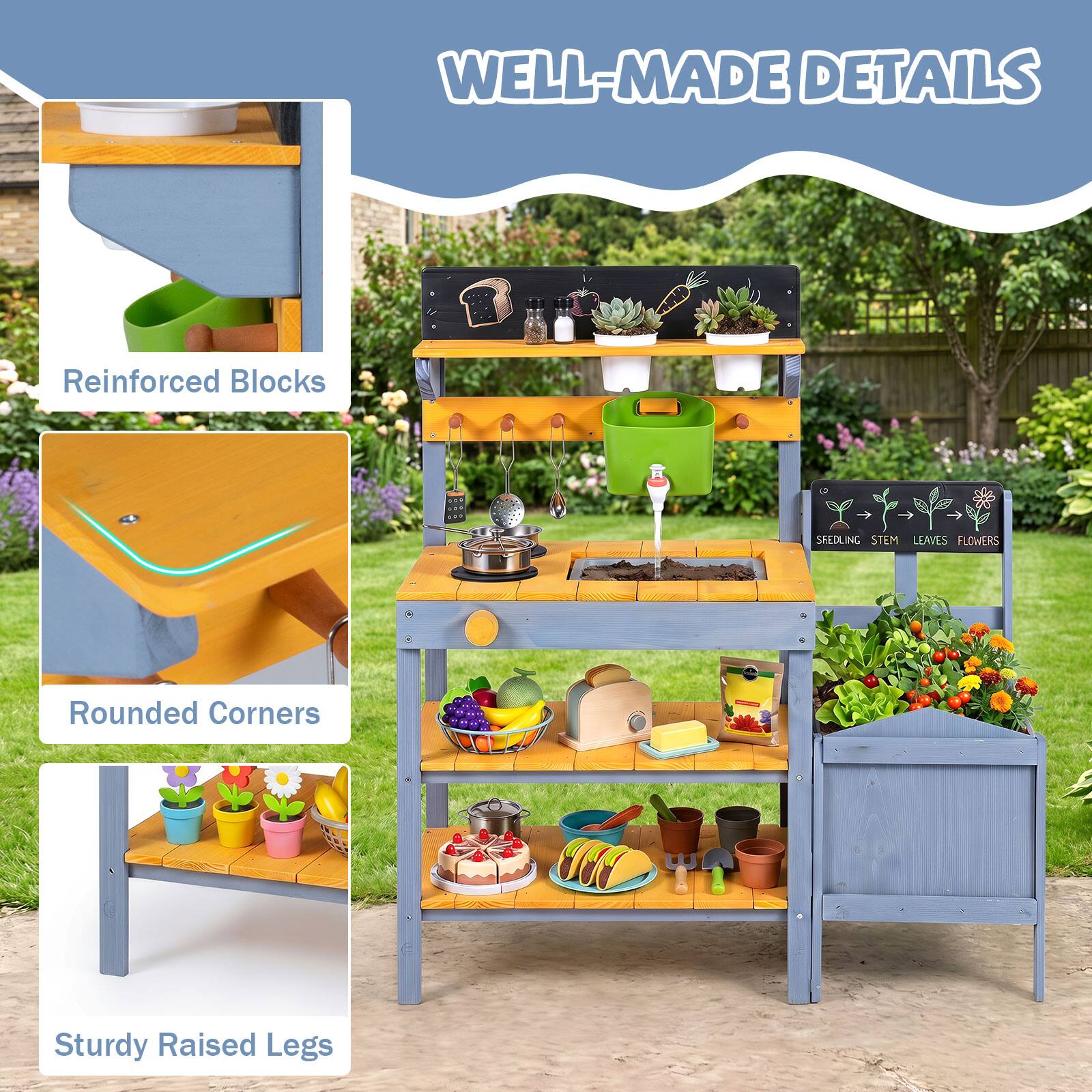WELL-MADE DETAILS

Reinforced Blocks

Rounded Corners

Sturdy Raised Legs