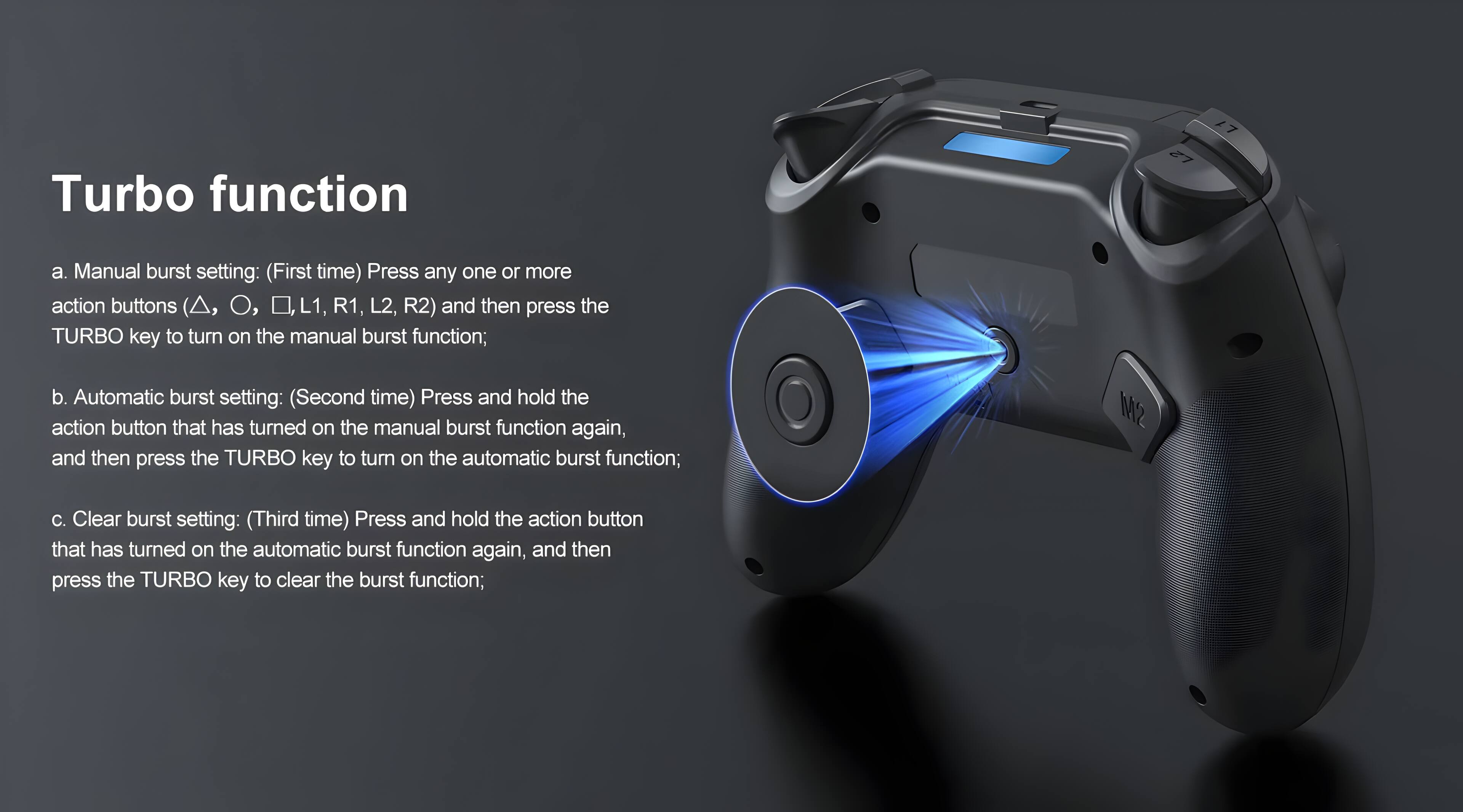 Cluzine PS5 Style Wireless Controller, RGB Joysticks, Turbo