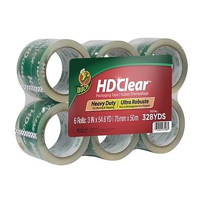 HD Clear  
Packaging Tape / Ruban d'emballage  
Heavy Duty / Ultra Robuste  
For Moving / Pour le Déplacement  

6 Rolls: 3" x 54.6 YD  
76mm x 50m  
Total: 328 YDS