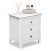 Front. Costway - Costway 1PCS Nightstand, Farmhouse 3-Drawer Night Stand with Wood Grain Accents & Sleek Knobs - White.