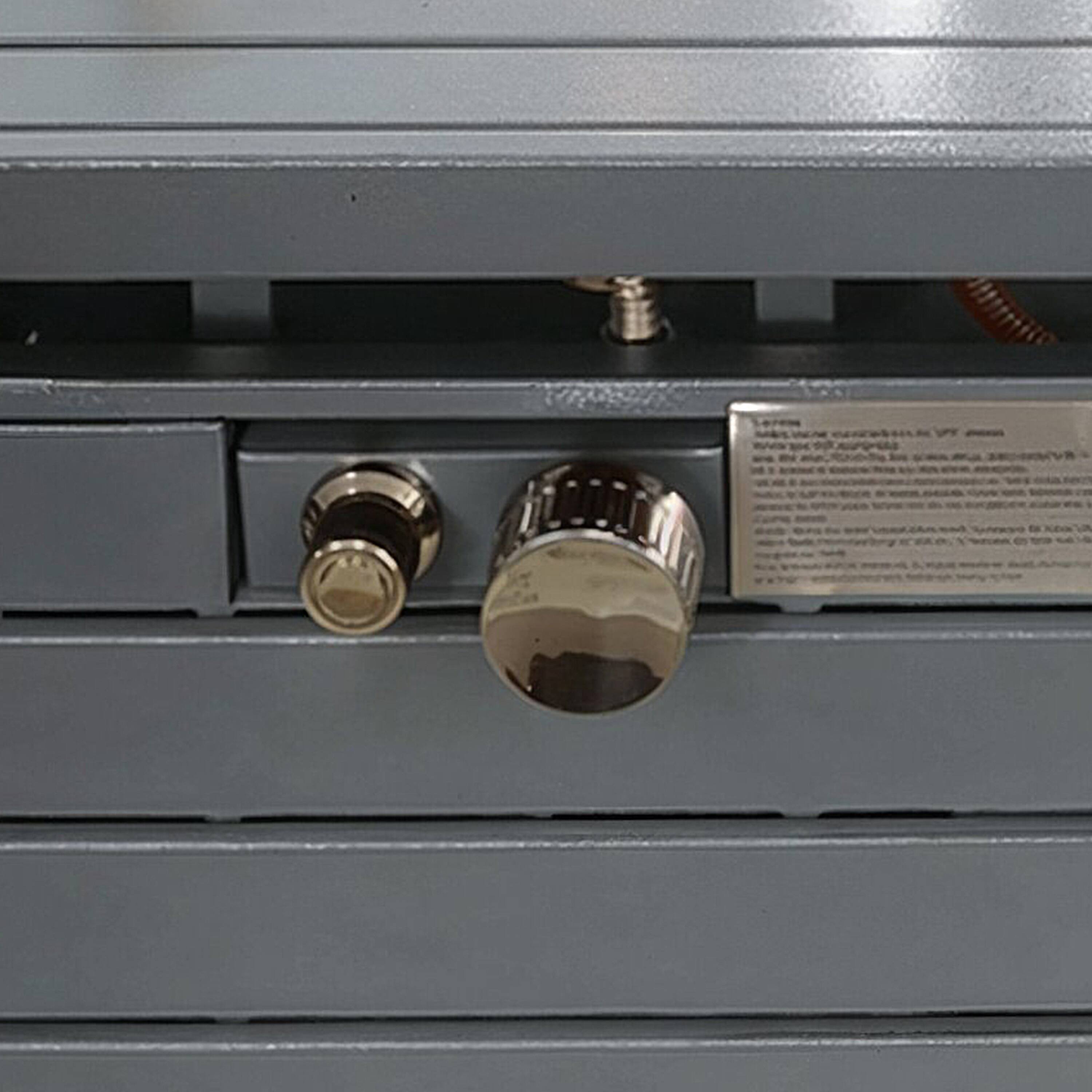 Alt View 4. Mondawe - 11" H x 42" L Steel Propane Outdoor Fire Pit Table with Lid - Gray.