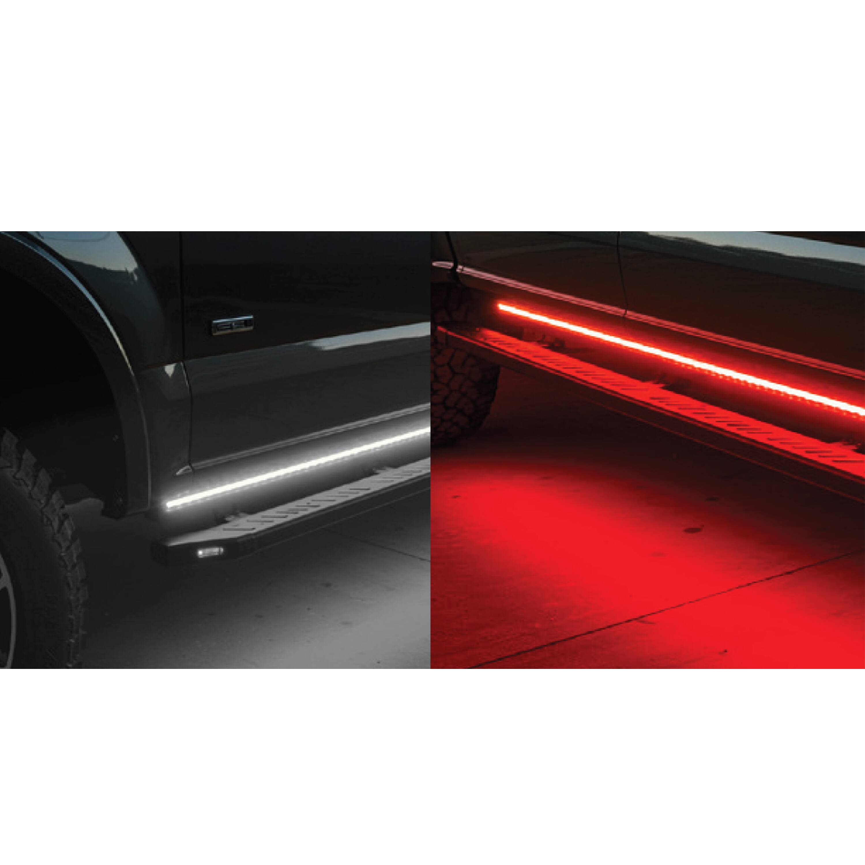 Alt View 14. Race Sport - COLORTRAIL LoPro 84” Sidekick Running Board Switchback LED Strip Kit - Multi.