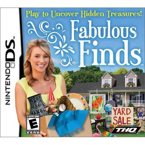 Sure, here is the corrected and grouped text from the image:

---

**Nintendo DS**

**Play to Uncover Hidden Treasures!**

**Fabulous Finds™**

**Yard Sale**

**Everyone E**

**Rated E for Everyone**

**ESRB**

**THQ**

--- - E (Everyone)