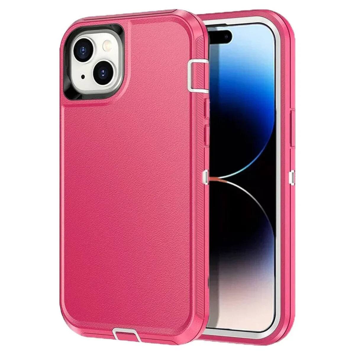 Entronix - Heavy Duty Triple-Layer Case for iPhone 14 Plus - Ultimate Protection - Pink
