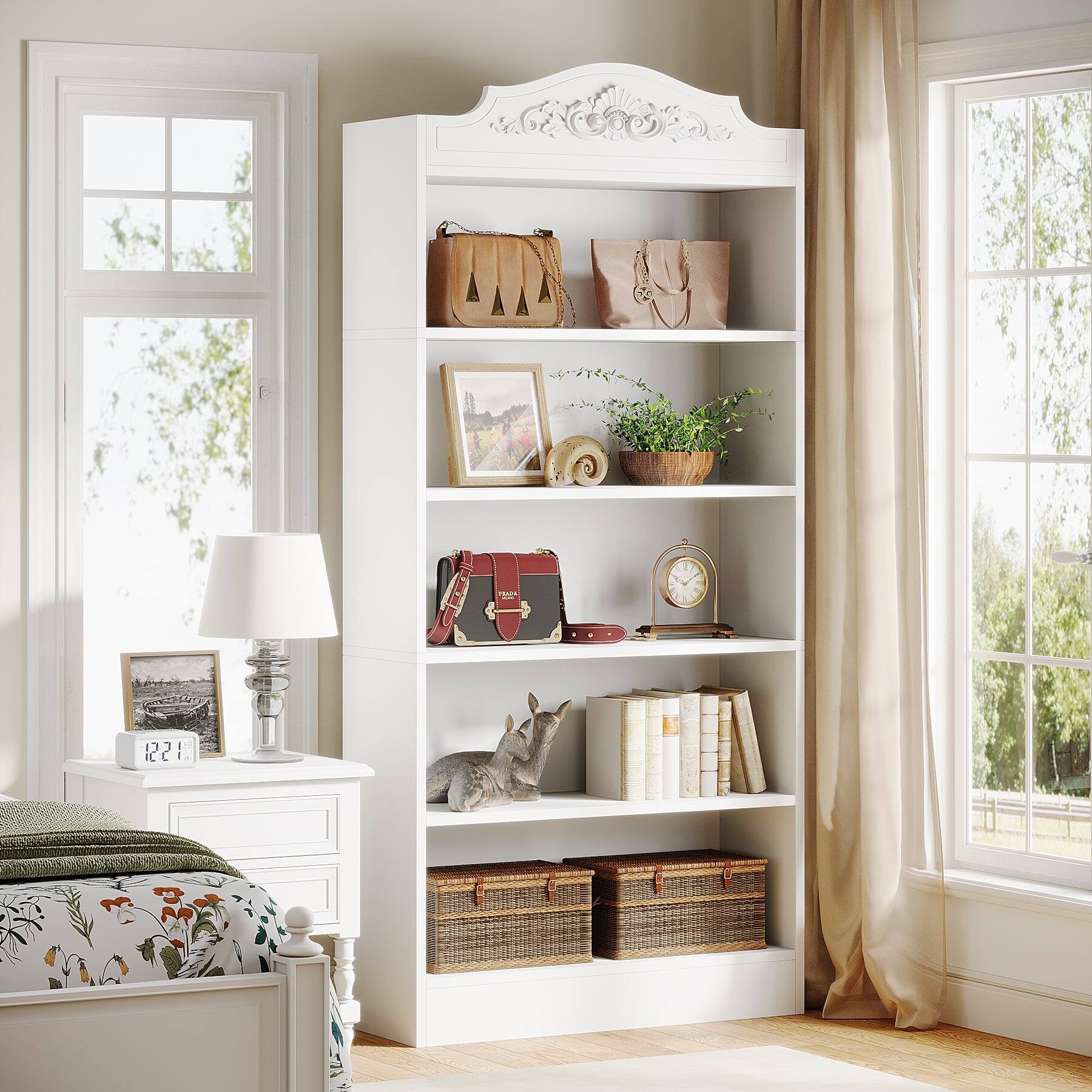 Back. Tribesigns - Office Storage Cabinet, For Everyday Organization in Workspaces and Office Reception Areas - White.