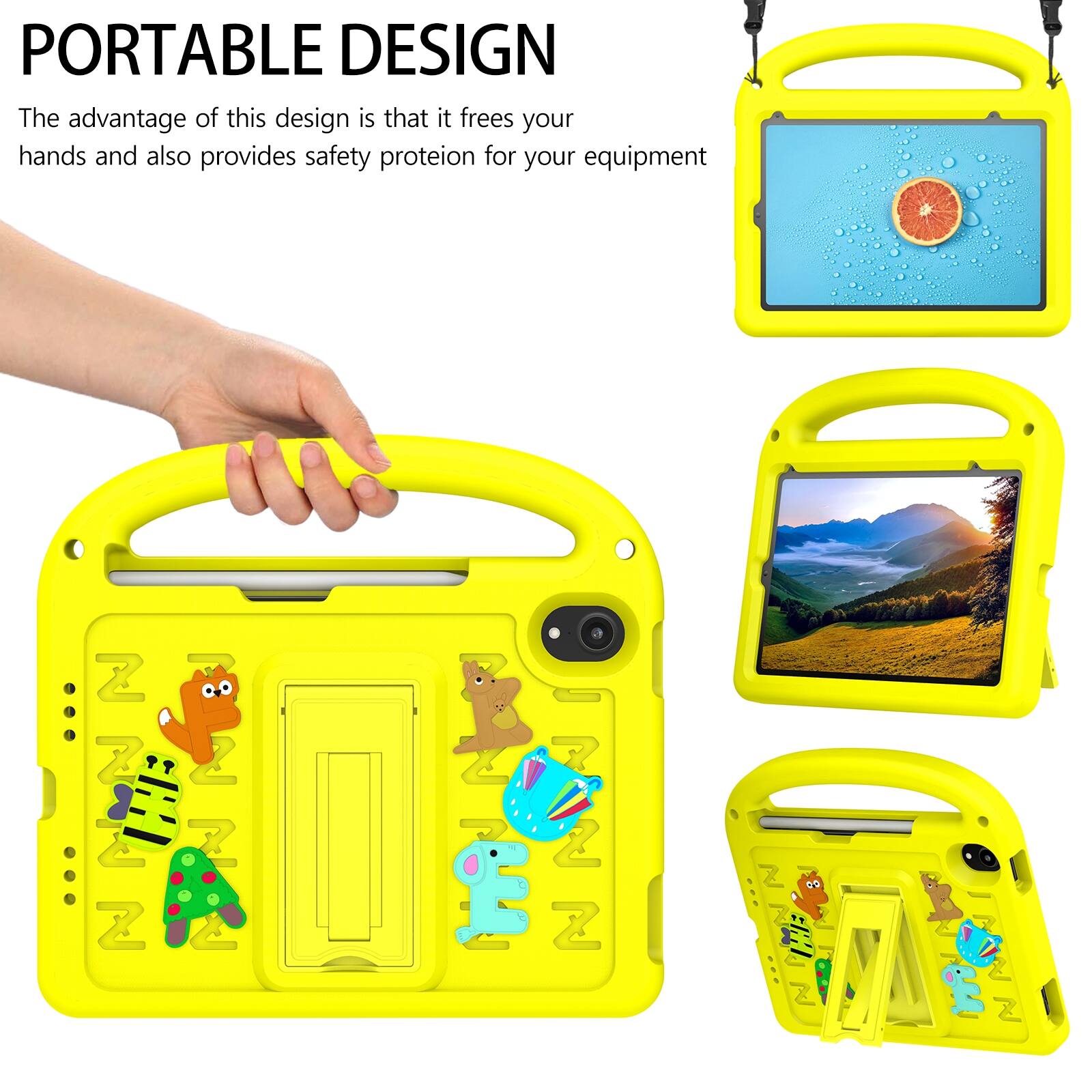 PORTABLE DESIGN  
The advantage of this design is that it frees your hands and also provides safety protection for your equipment