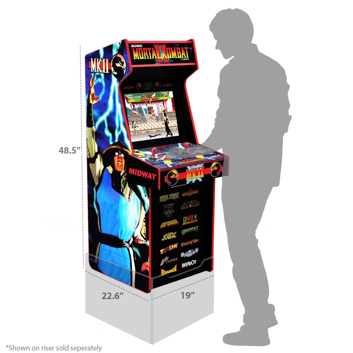 MKII MIDWAY MORTAL KOMBAT POKE STNR Al 48.5 MIDWAY MKII MOS 1 KK X K3 EU I QRILET JOUSC gor atuard o TOCSIN EIN' TO Btieo TAPPER BERBOY RANnICE 22.6" 19" *Shown on riser sold separately