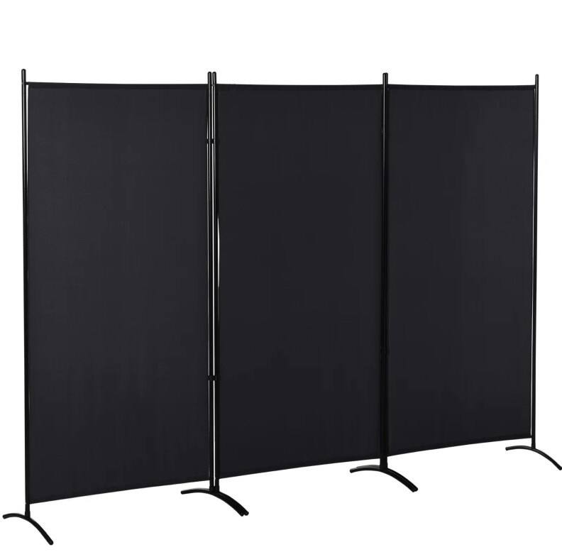 Front. COWLOWN - Indoor Privacy Screen Panel Room Divider Freestanding for Home Office Living Space Black - Black.