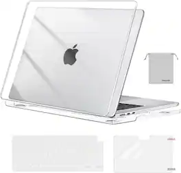 mosiso - Hard Shell Case Kit for MacBook Air 15 inch A3448 A3241 A3114 A2941 M5 M4 M3 M2 - Crystal Clear