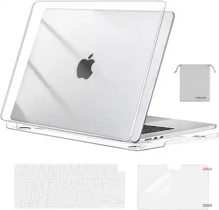 Front. mosiso - Hard Shell Case Kit for MacBook Air 15 inch A3448 A3241 A3114 A2941 M5 M4 M3 M2 - Crystal Clear.