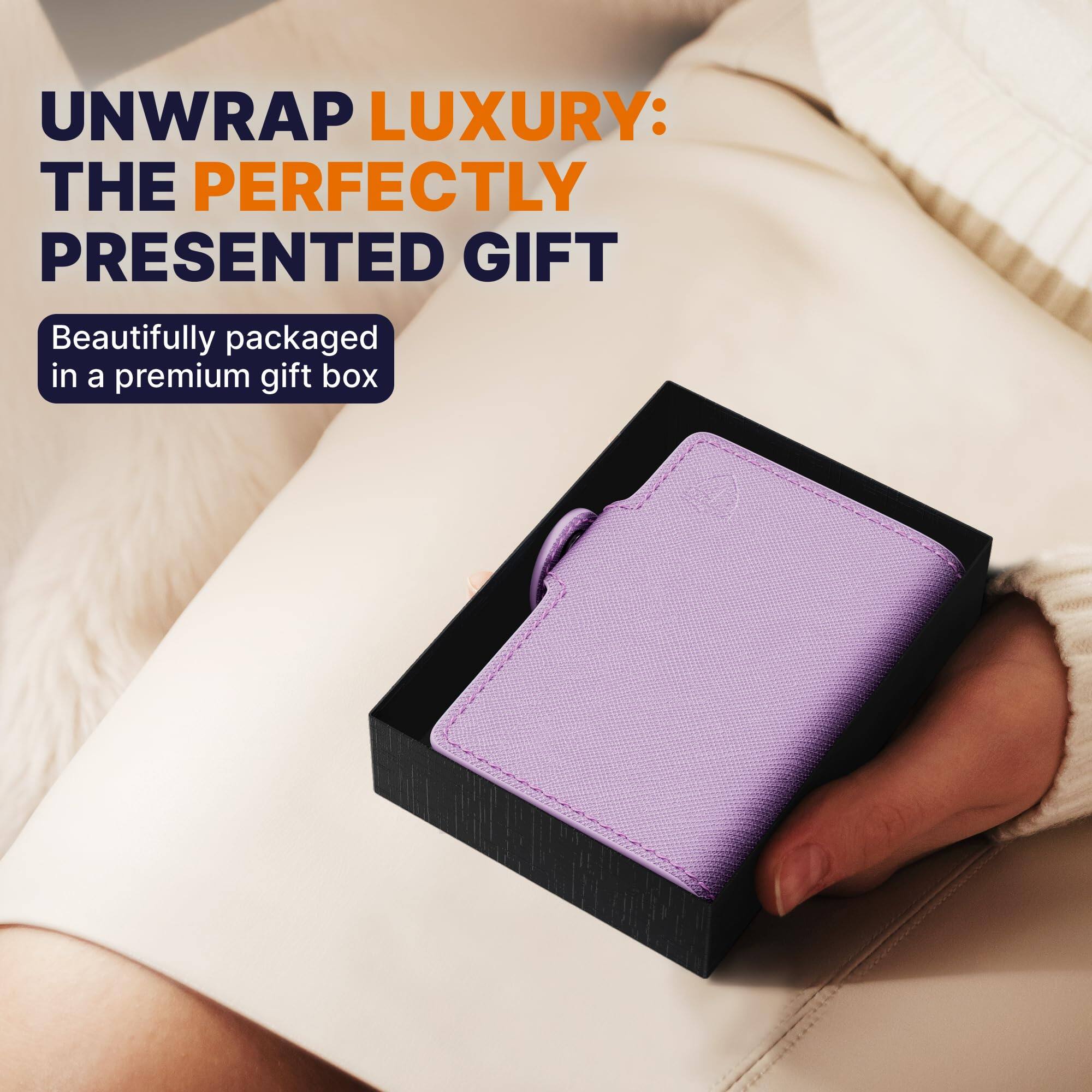 Alt View 2. Jadie Link - Small Rfid Wallet Women Slim Compact Travel Blocking Credit Card Holder Womens Smart Pop Minimalist Case Capacity 6-10 - Saffiano Light Pink.