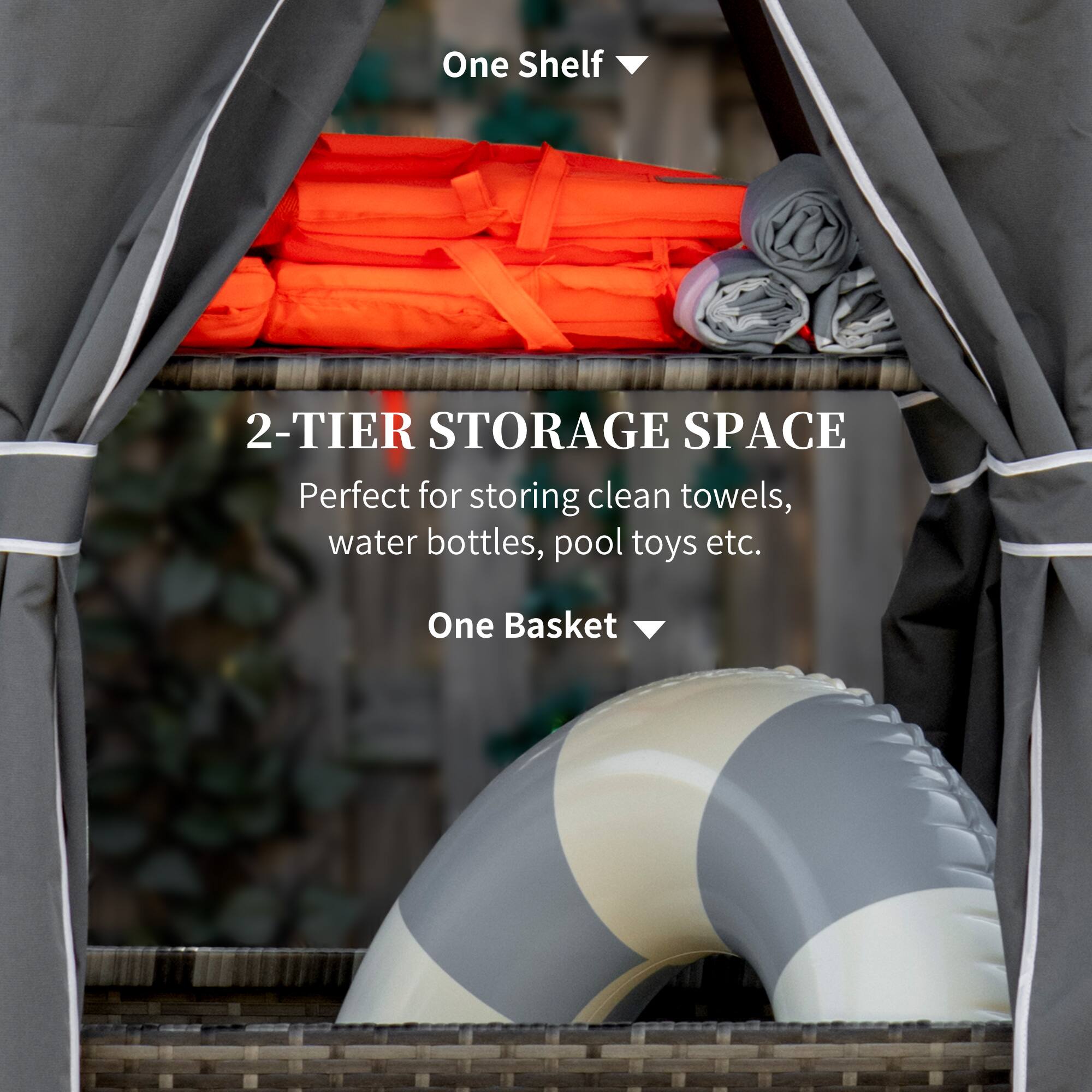 One Shelf, 2-TIER STORAGE SPACE, One Basket