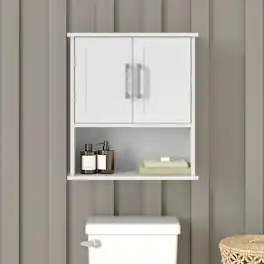 Emma + Oliver - Modern Bathroom Wall Mount Medicine Cabinet with Magnetic Close Doors - White