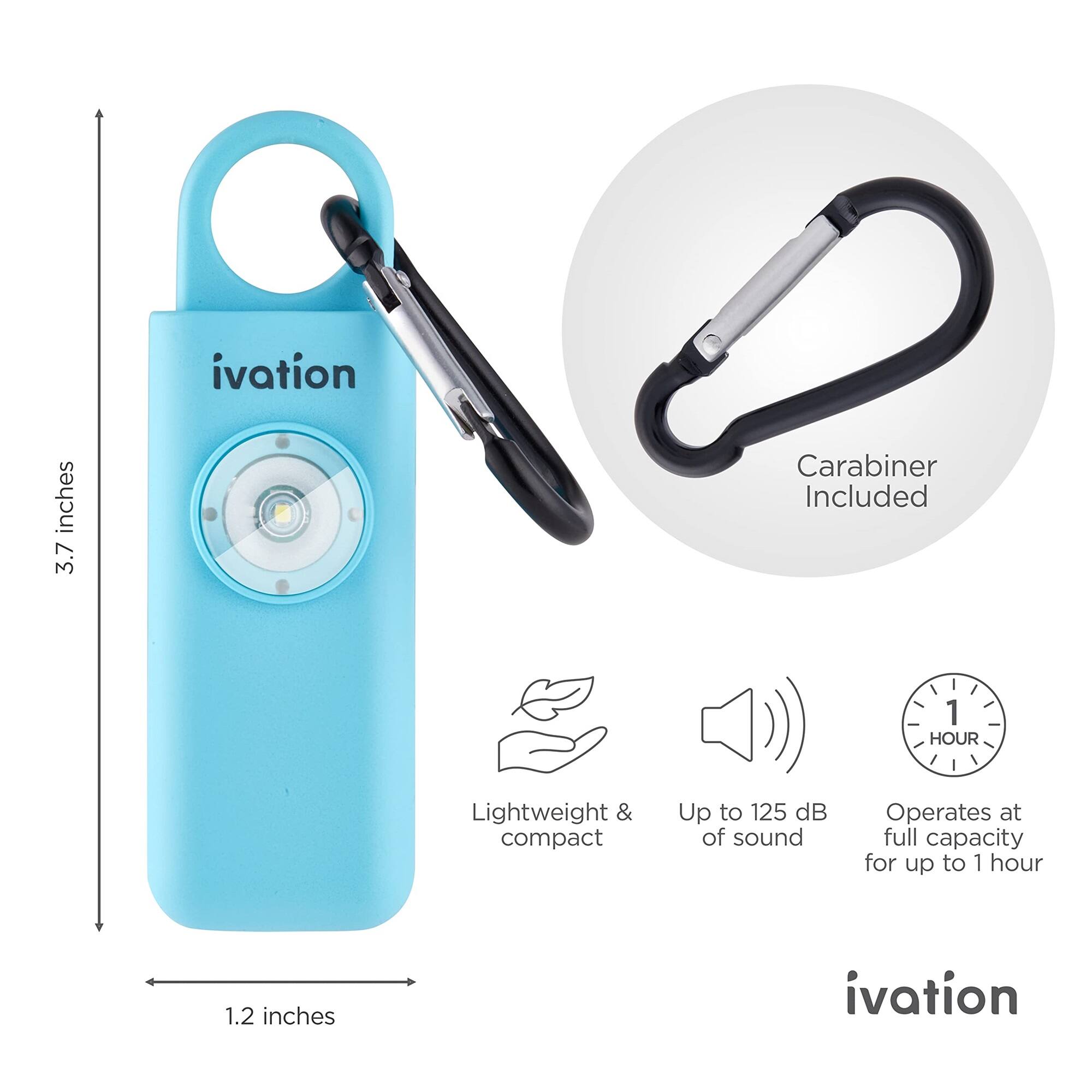 ivation
3.7 inches
Carabiner Included
1 HOUR
Lightweight & compact
Up to 125 dB of sound
Operates at full capacity for up to 1 hour
1.2 inches
ivation