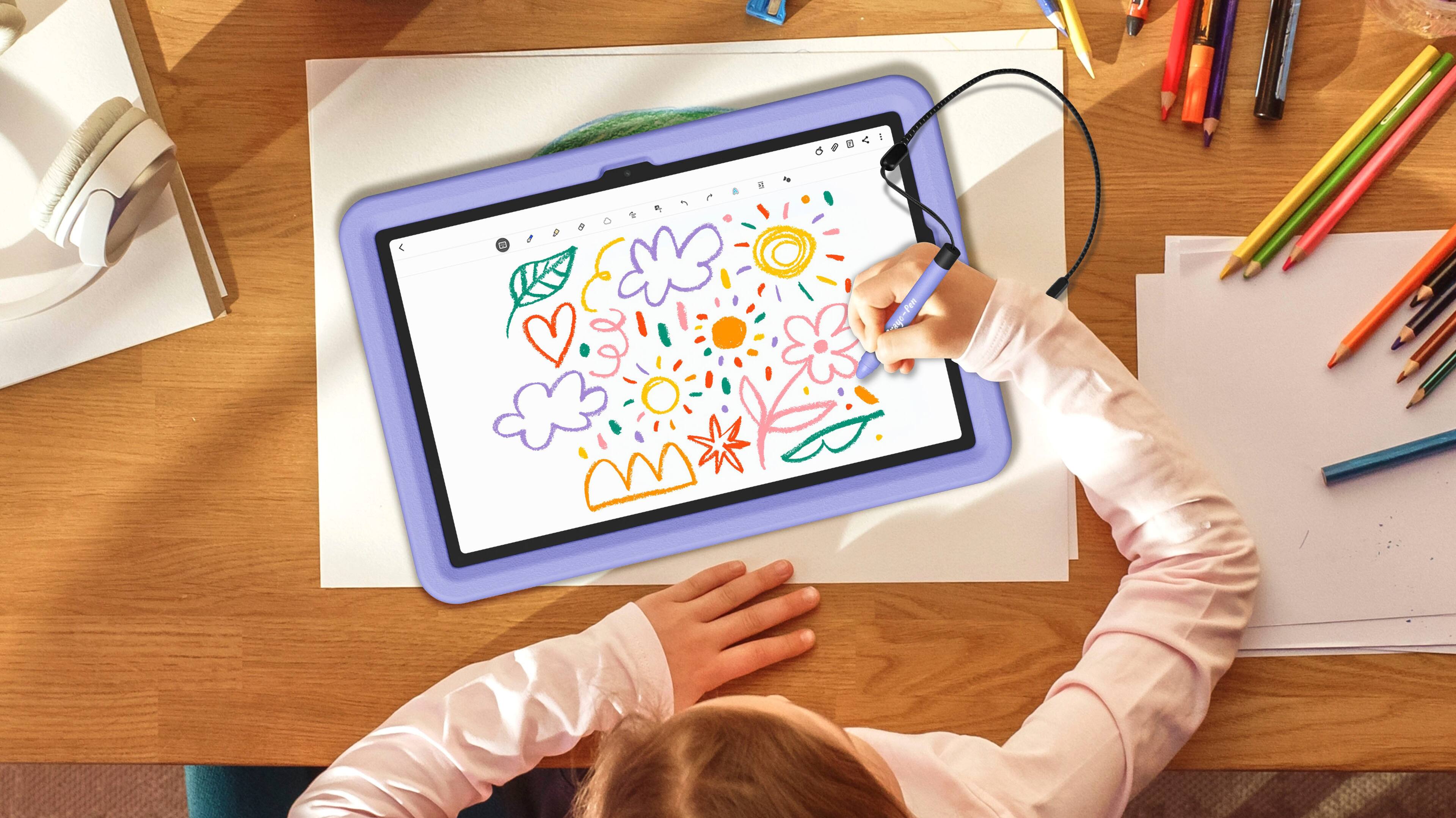 Alt View 18. Samsung - Galaxy Tab A9+ Kids Edition 11" 64GB with Puffy Cover - Wi-Fi - Purple.