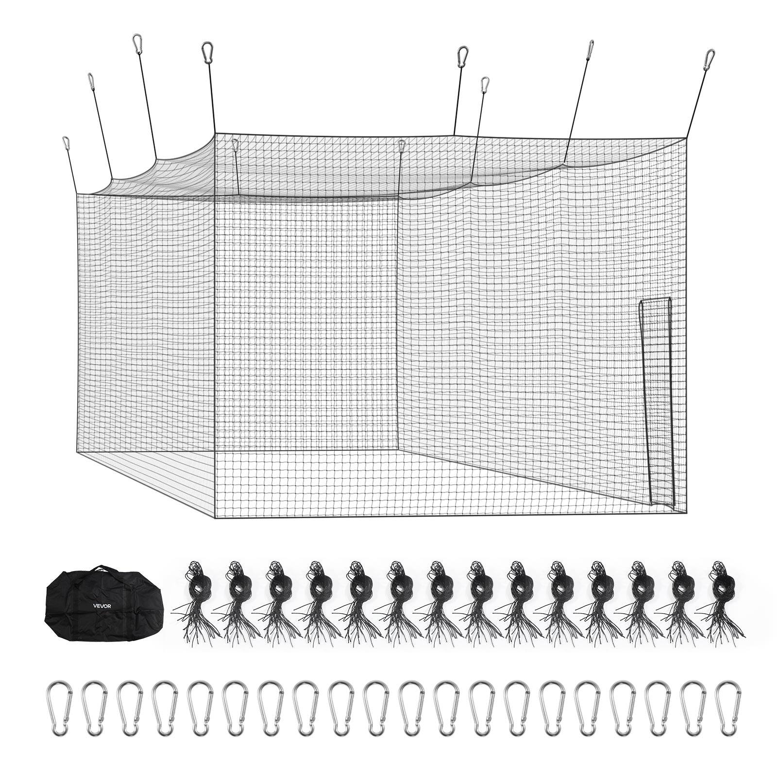 Alt View 5. VEVOR - Baseball Batting Cage, 41.7 x 12.8 x 10.1 FT Freestanding Portable Batting Cage, Hitting Cages with 30-Ply Knotted HDPE - Black.