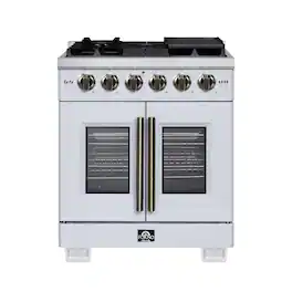 Forno Appliances - Capriasca 4.32 Cu. Ft. Freestanding Gas Convection Range with French Doors - White