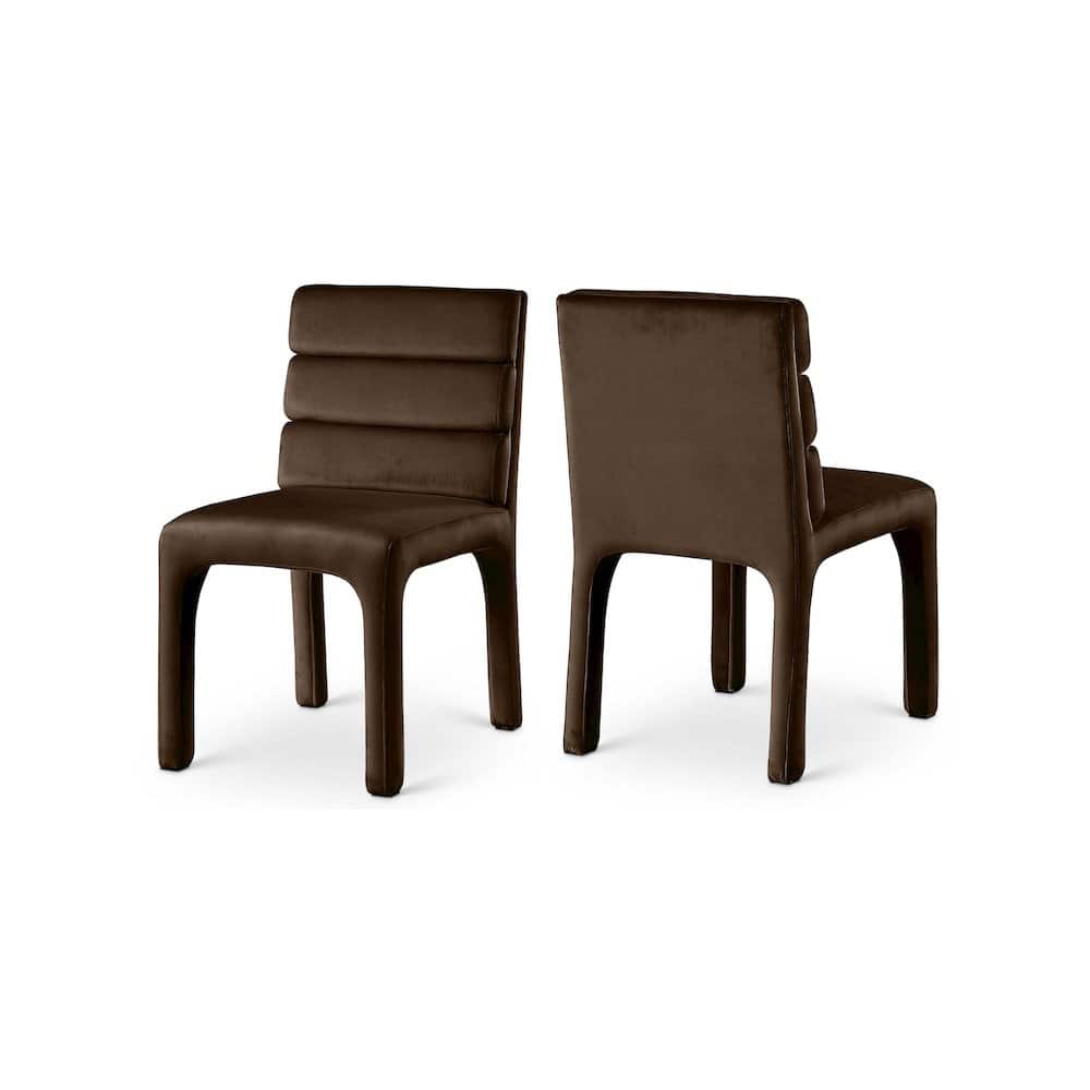 Meridian Furniture - Kai Velvet Dining Chair, Set of 2 - Brown - Thumbnail 2