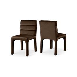 Meridian Furniture - Kai Velvet Dining Chair, Set of 2 - Brown
