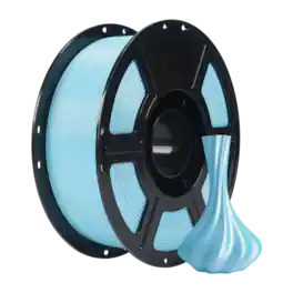 Flashforge - PLA Silk+ 3D Printer Filament-1.75mm-1kg (2.2 lbs) Spool - Clear Blue