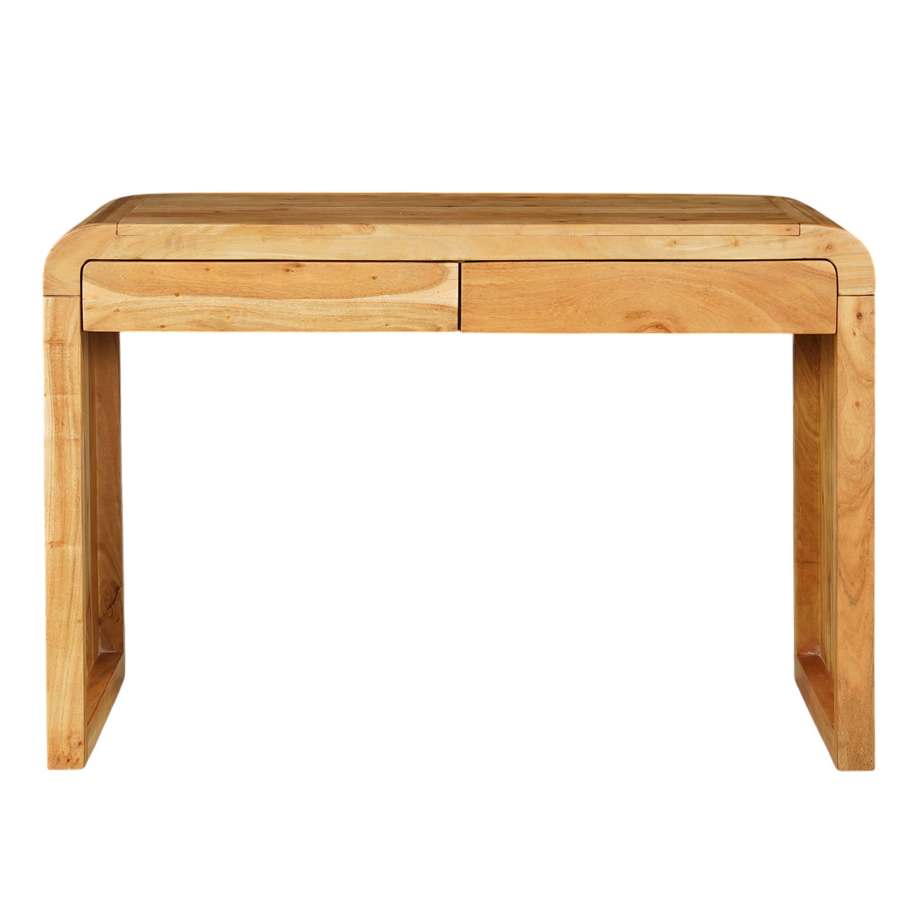 Angle. Manhattan Lane - Arlow Console Table | 43" Wide Top | Handcrafted | Dual Drawer Storage - Brown.