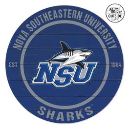 Jardine - Nova Southeastern Sharks 20" x 20" Indoor/Outdoor Circle Sign - Blue