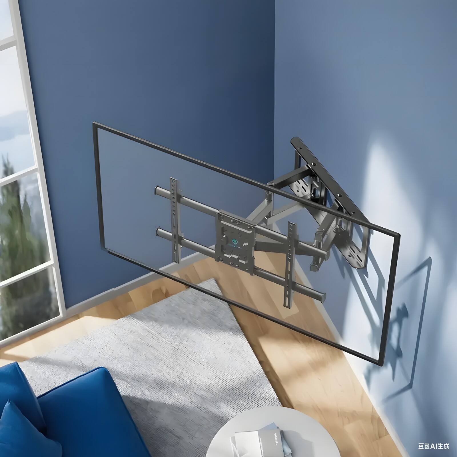 Back. Perlesmith - 37"–86" Full Motion TV Wall Mount, VESA 200x100 to 600x400mm, Capacity 132lbs, PSLFK10 - Black.