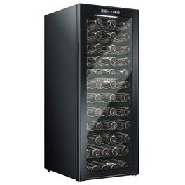 KingChii - 80-Bottle Dual Zone Wine Cooler Refrigerator with Professional Compressor Cooling - Black